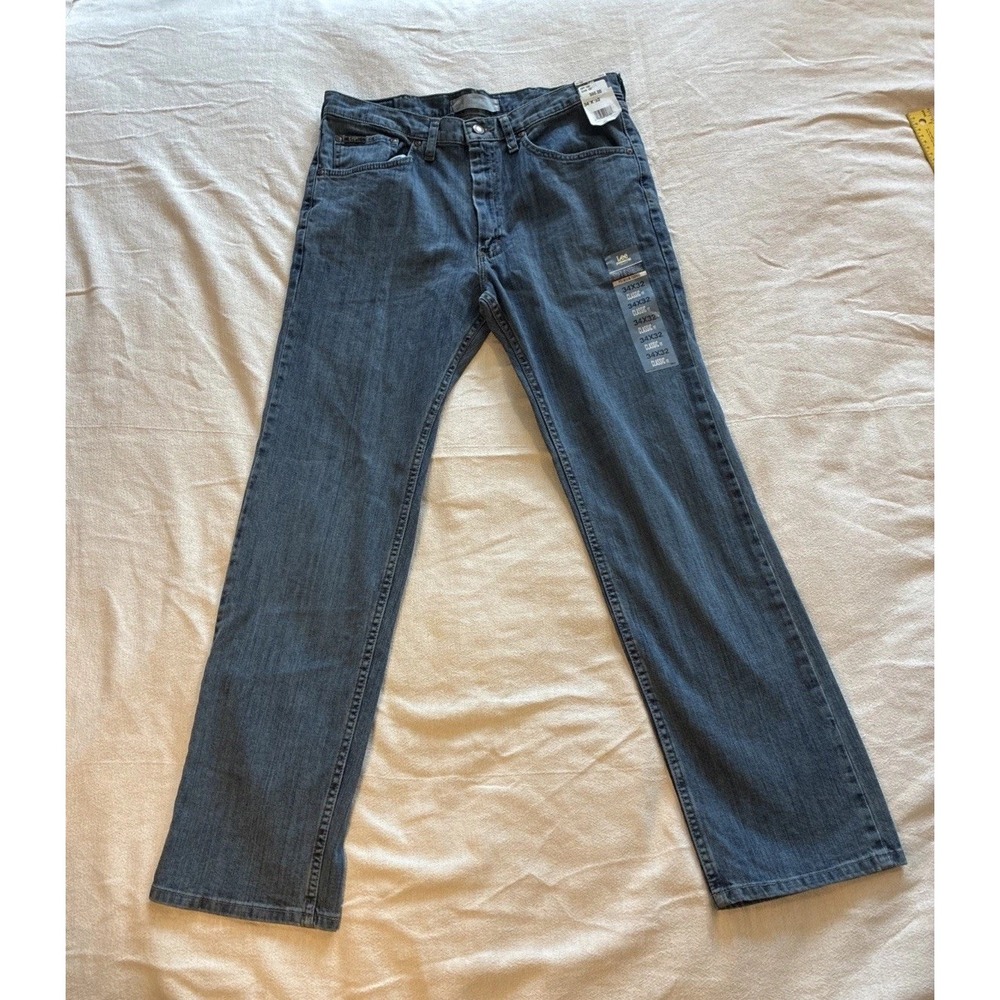 NWT Lee Mens Jeans 34 X 32 Med Blue Premium Select Classic Fit Straight Normcore